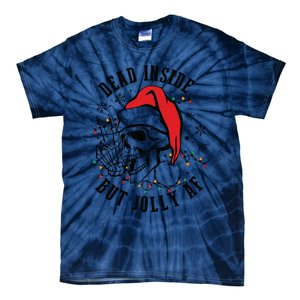 Dead Inside But Christmas Skeleton Christmas Tie-Dye T-Shirt