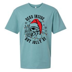 Dead Inside But Christmas Skeleton Christmas Sueded Cloud Jersey T-Shirt