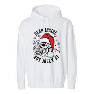 Dead Inside But Christmas Skeleton Christmas Garment-Dyed Fleece Hoodie