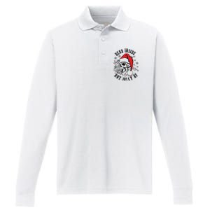 Dead Inside But Christmas Skeleton Christmas Performance Long Sleeve Polo