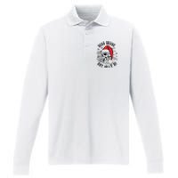 Dead Inside But Christmas Skeleton Christmas Performance Long Sleeve Polo