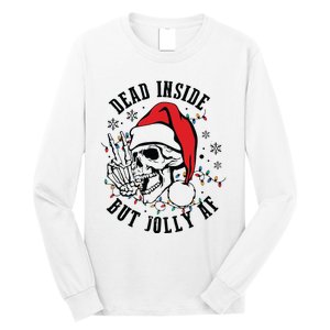 Dead Inside But Christmas Skeleton Christmas Long Sleeve Shirt