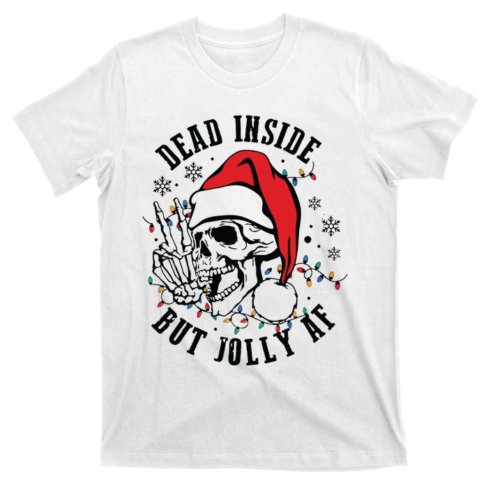 Dead Inside But Christmas Skeleton Christmas T-Shirt