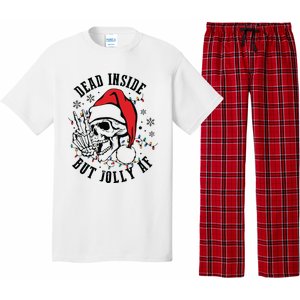 Dead Inside But Christmas Skeleton Christmas Pajama Set