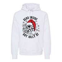 Dead Inside But Christmas Skeleton Christmas Premium Hoodie