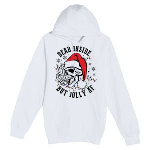 Dead Inside But Christmas Skeleton Christmas Premium Pullover Hoodie