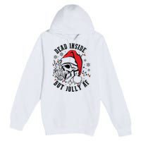 Dead Inside But Christmas Skeleton Christmas Premium Pullover Hoodie