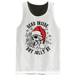 Dead Inside But Christmas Skeleton Christmas Mesh Reversible Basketball Jersey Tank