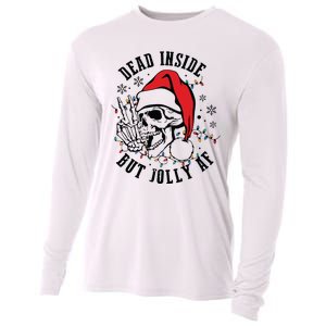 Dead Inside But Christmas Skeleton Christmas Cooling Performance Long Sleeve Crew