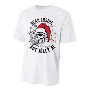 Dead Inside But Christmas Skeleton Christmas Performance Sprint T-Shirt