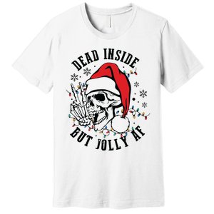 Dead Inside But Christmas Skeleton Christmas Premium T-Shirt