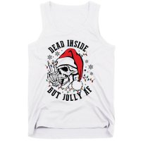 Dead Inside But Christmas Skeleton Christmas Tank Top