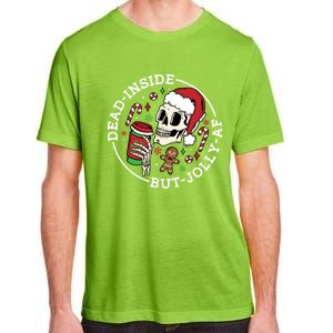 Dead Inside But Jolly Af Christmas Skeleton Santa Xmas Skull Gift Adult ChromaSoft Performance T-Shirt