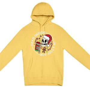 Dead Inside But Jolly Af Christmas Skeleton Santa Xmas Skull Gift Premium Pullover Hoodie