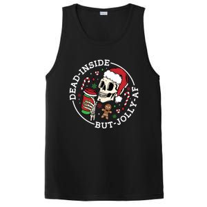 Dead Inside But Jolly Af Christmas Skeleton Santa Xmas Skull Gift PosiCharge Competitor Tank