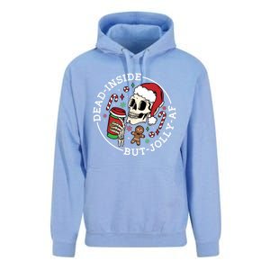 Dead Inside But Jolly Af Christmas Skeleton Santa Xmas Skull Gift Unisex Surf Hoodie