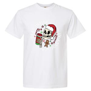 Dead Inside But Jolly Af Christmas Skeleton Santa Xmas Skull Gift Garment-Dyed Heavyweight T-Shirt