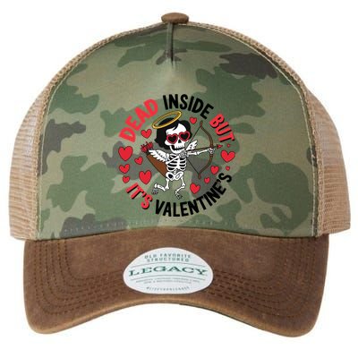 Dead Inside But Its Valentines Skeleton Cupid Legacy Tie Dye Trucker Hat