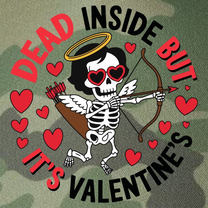 Dead Inside But Its Valentines Skeleton Cupid Legacy Tie Dye Trucker Hat