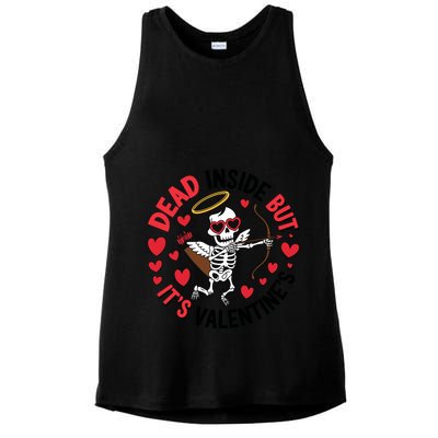 Dead Inside But Its Valentines Skeleton Cupid Ladies PosiCharge Tri-Blend Wicking Tank