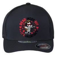 Dead Inside But Its Valentines Skeleton Cupid Flexfit Unipanel Trucker Cap