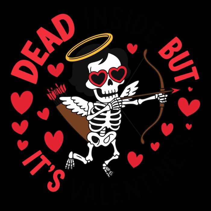 Dead Inside But Its Valentines Skeleton Cupid Backpack