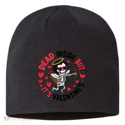 Dead Inside But Its Valentines Skeleton Cupid Sustainable Beanie