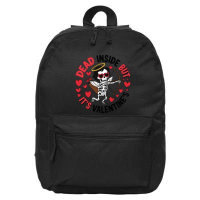 Dead Inside But Its Valentines Skeleton Cupid 16 in Basic Backpack