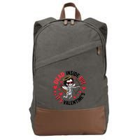 Dead Inside But Its Valentines Skeleton Cupid Cotton Canvas Backpack