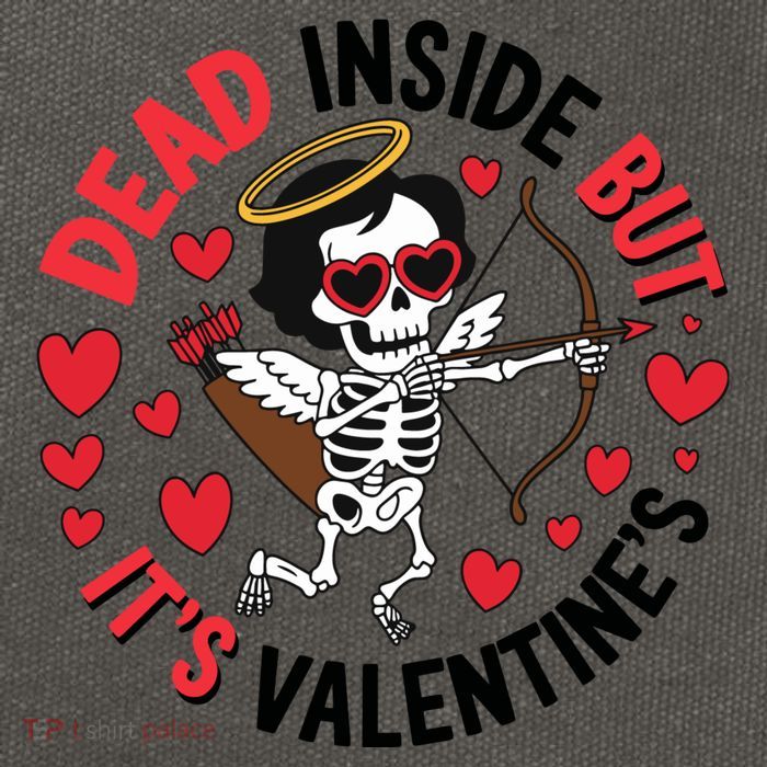 Dead Inside But Its Valentines Skeleton Cupid Cotton Canvas Backpack