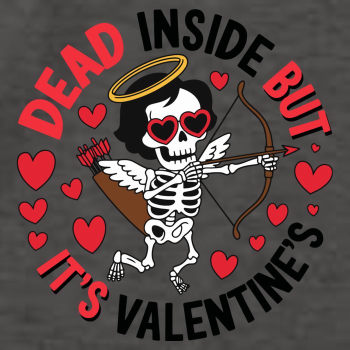 Dead Inside But Its Valentines Skeleton Cupid Vector Backpack