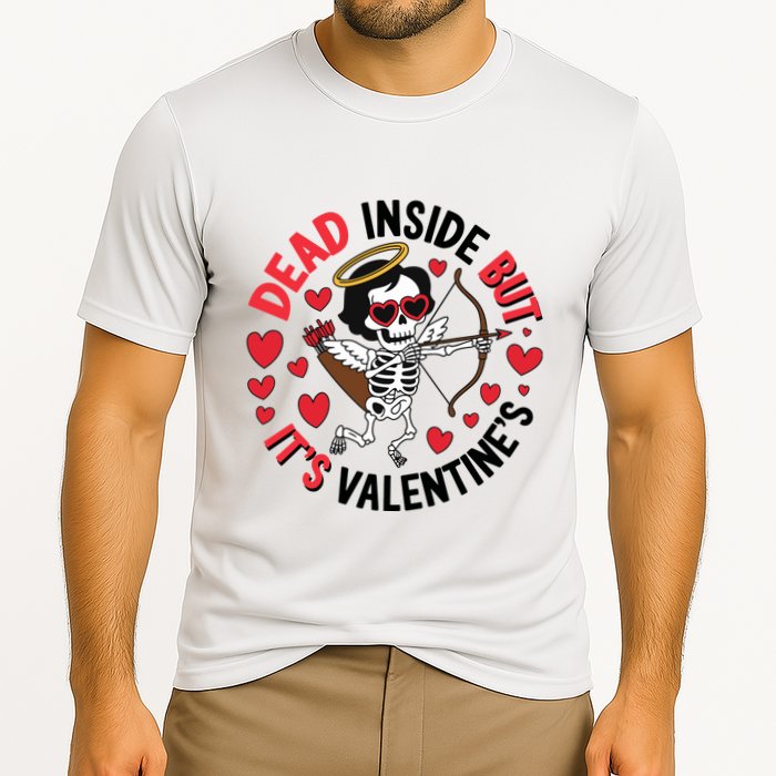 Dead Inside But Its Valentines Skeleton Cupid Performance Shirt