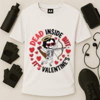 Dead Inside But Its Valentines Skeleton Cupid Performance Shirt