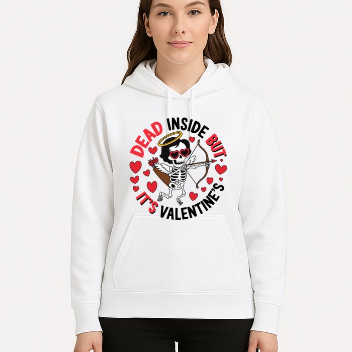 Dead Inside But Its Valentines Skeleton Cupid Hoodie