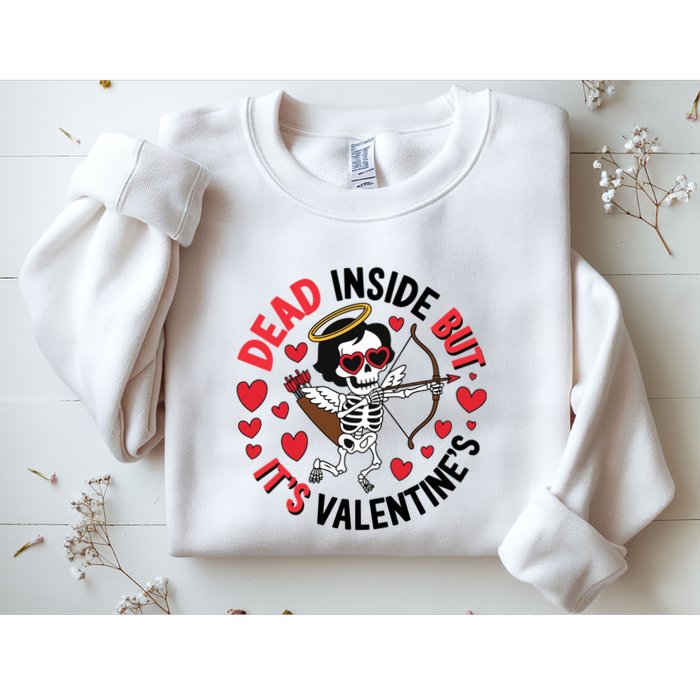 Dead Inside But Its Valentines Skeleton Cupid Sweatshirt