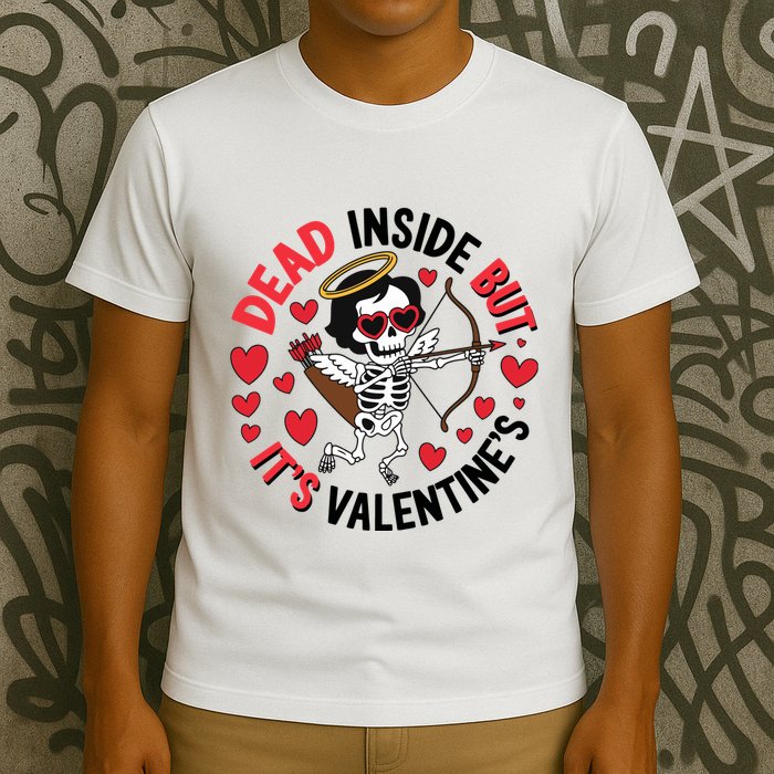 Dead Inside But Its Valentines Skeleton Cupid T-Shirt