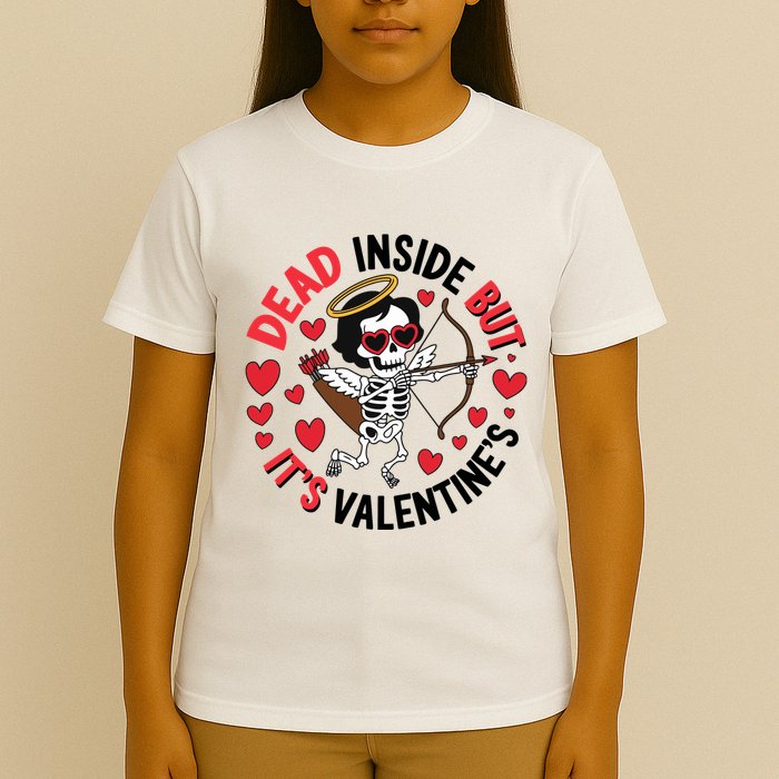 Dead Inside But Its Valentines Skeleton Cupid T-Shirt