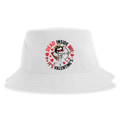 Dead Inside But Its Valentines Skeleton Cupid Sustainable Bucket Hat
