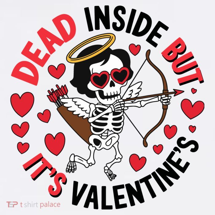 Dead Inside But Its Valentines Skeleton Cupid Adult Drive Performance Visor