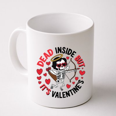 Dead Inside But Its Valentines Skeleton Cupid Mug