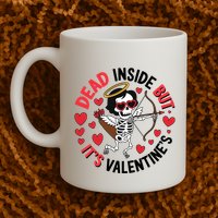 Dead Inside But Its Valentines Skeleton Cupid Mug