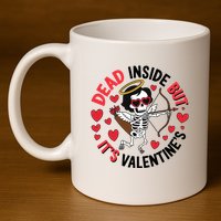 Dead Inside But Its Valentines Skeleton Cupid 11oz C Handle Ceramic Mug