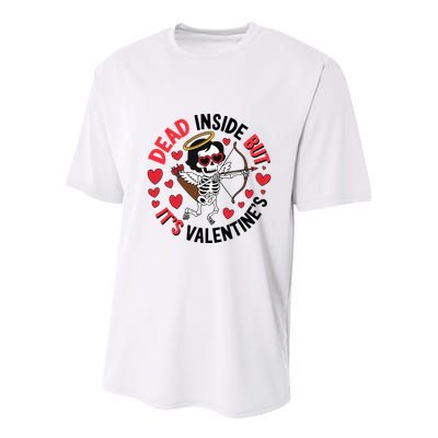 Dead Inside But Its Valentines Skeleton Cupid Youth Performance Sprint T-Shirt