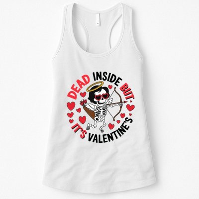 Dead Inside But Its Valentines Skeleton Cupid Womens Tank Top