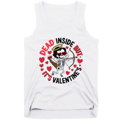 Dead Inside But Its Valentines Skeleton Cupid Tank Top