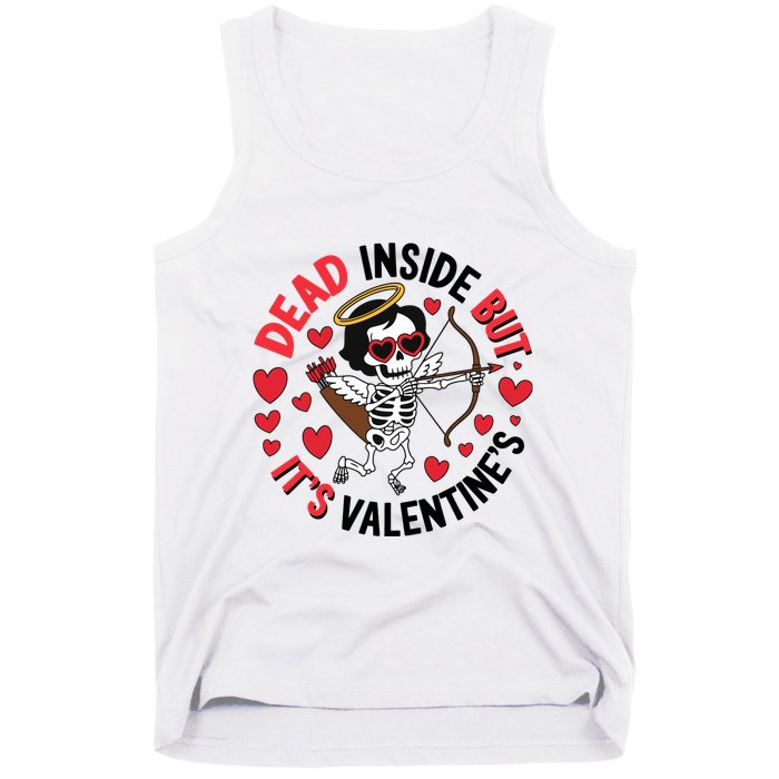 Dead Inside But Its Valentines Skeleton Cupid Tank Top