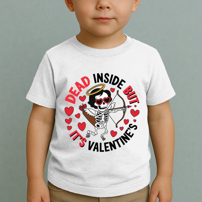 Dead Inside But Its Valentines Skeleton Cupid Toddler T-Shirt