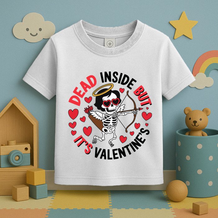 Dead Inside But Its Valentines Skeleton Cupid Toddler T-Shirt