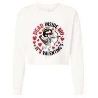 Dead Inside But Its Valentines Skeleton Cupid Cropped Pullover Crew