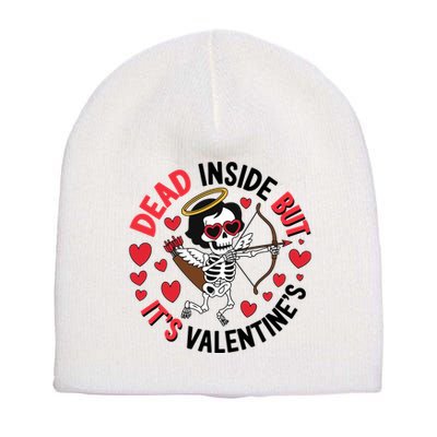 Dead Inside But Its Valentines Skeleton Cupid Short Acrylic Beanie